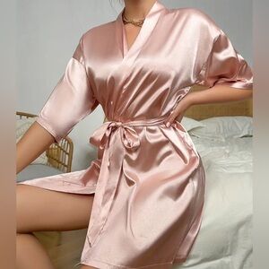 Blush Pink Satin Robe